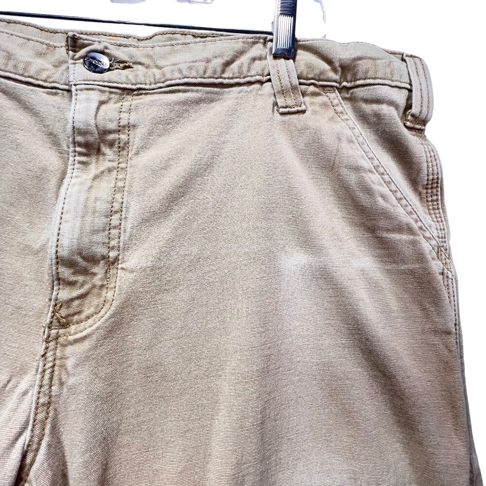Carhartt Beige Relaxed Fit Canvas Pants Carpenter Cargo Pockets 40x30 RN 14806 - Picture 5 of 16